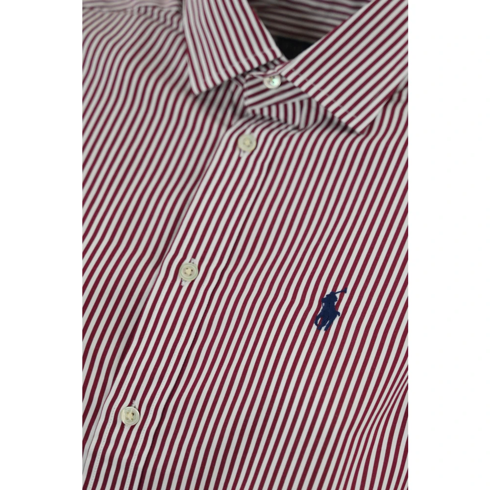 Polo Ralph Lauren Gestreept katoenen overhemd lange mouw Red Dames