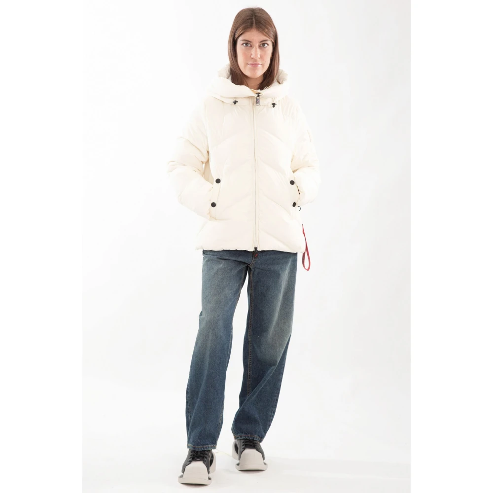 Afterlabel Matte Hooded Donsjack in Helsinki White Dames