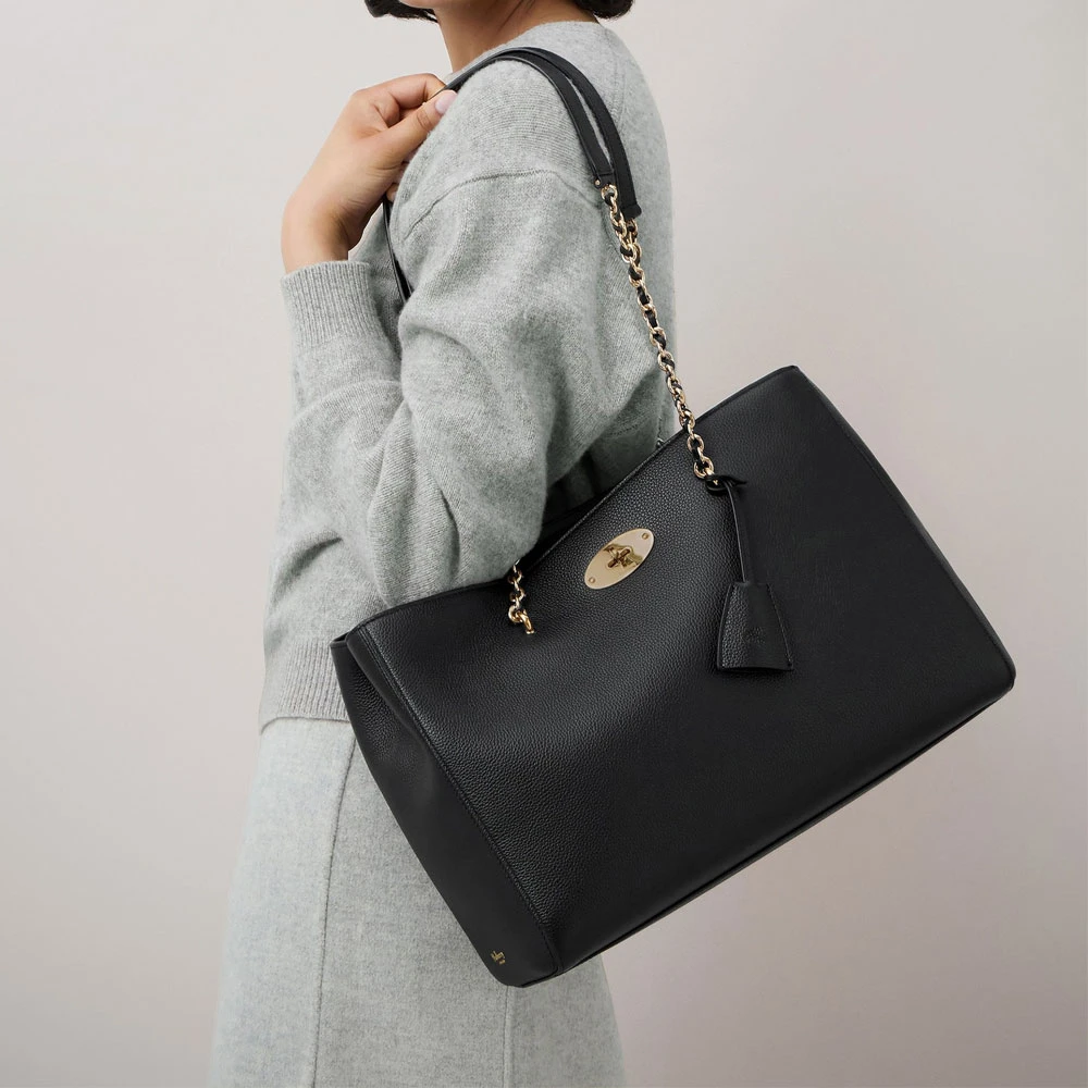 Mulberry Ketting Tote Zwart Elegant Functioneel Versie Black Dames