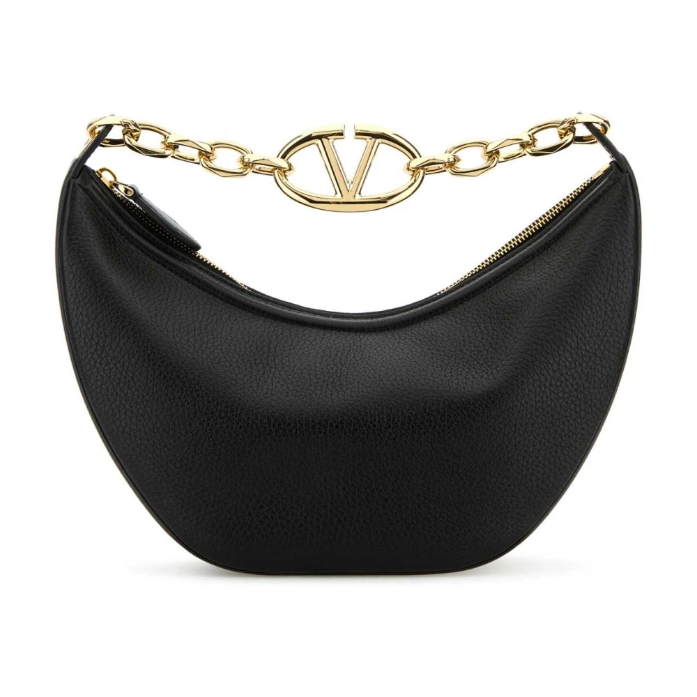 Valentino Garavani Women's Black Handbags, One Size, Small Vlogo Moon Hobo Bag