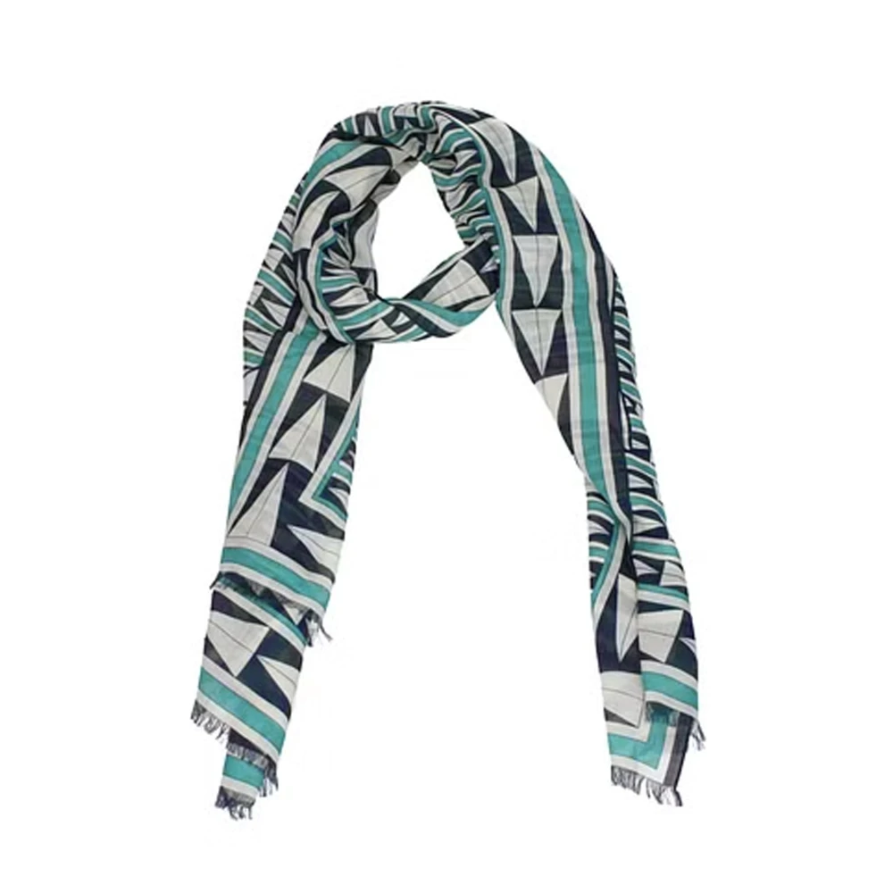 Lanvin Groene Wol Fringe Sjaal Aw23 Multicolor Dames