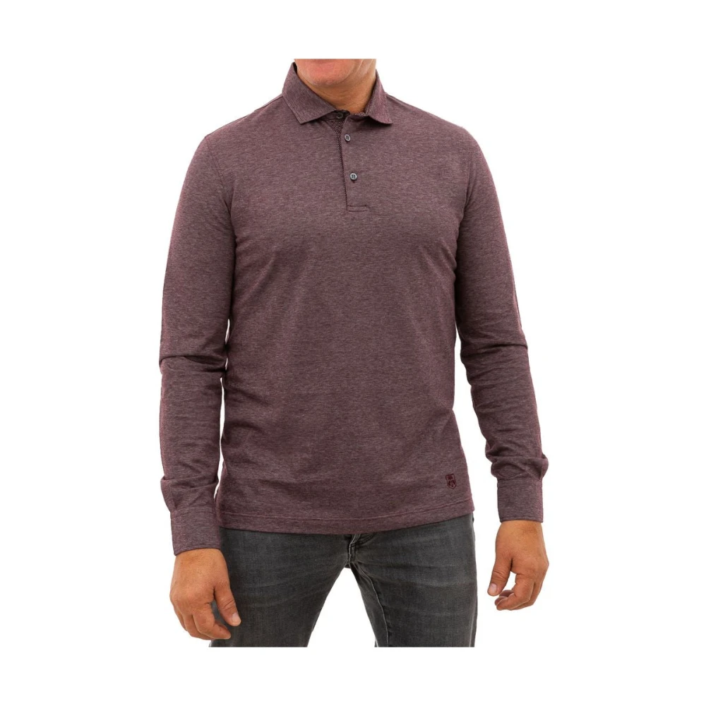 Corneliani Lila Katoenen Poloshirt Purple Heren