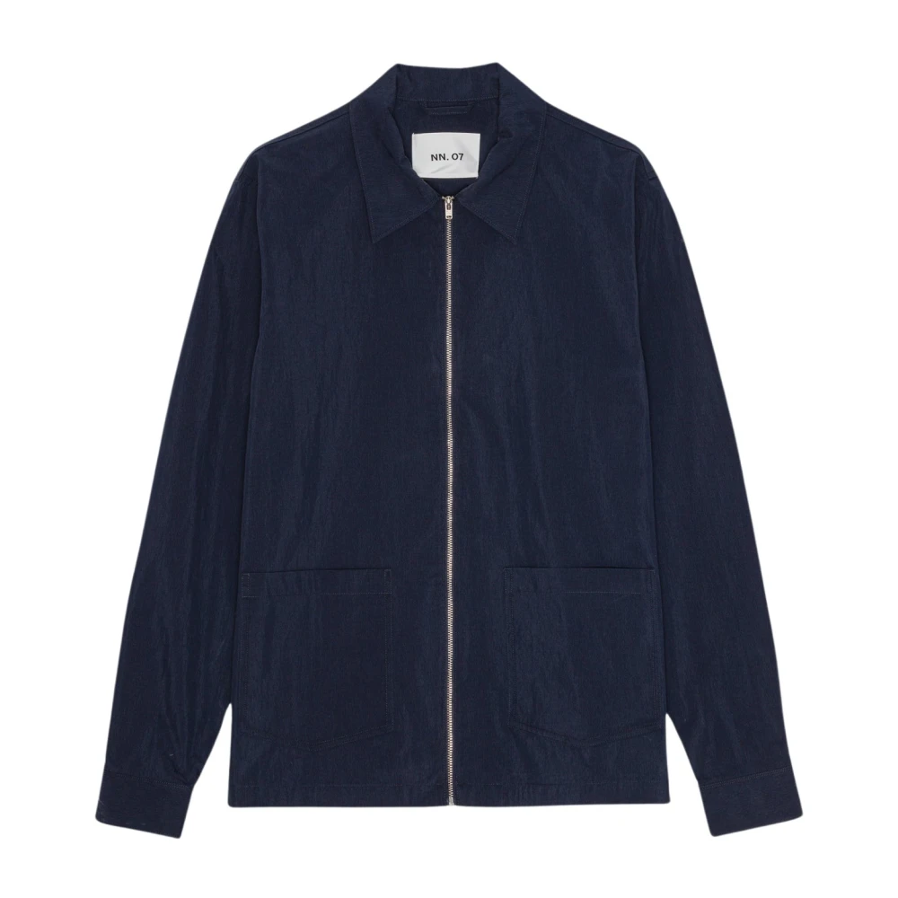 Nn07 Ritssluiting Hybride Navy Blauw Shirt Blue Heren