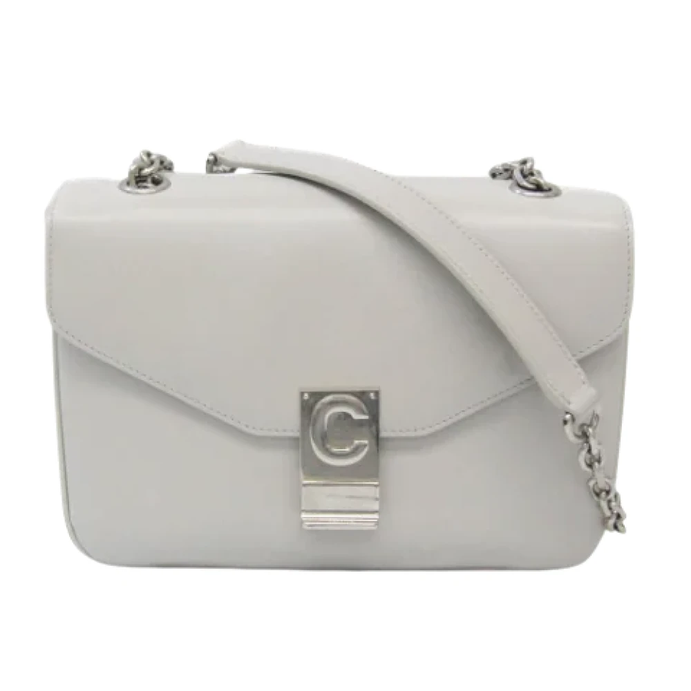 Celine Vintage Pre-owned Leather shoulder-bags Gray Dames