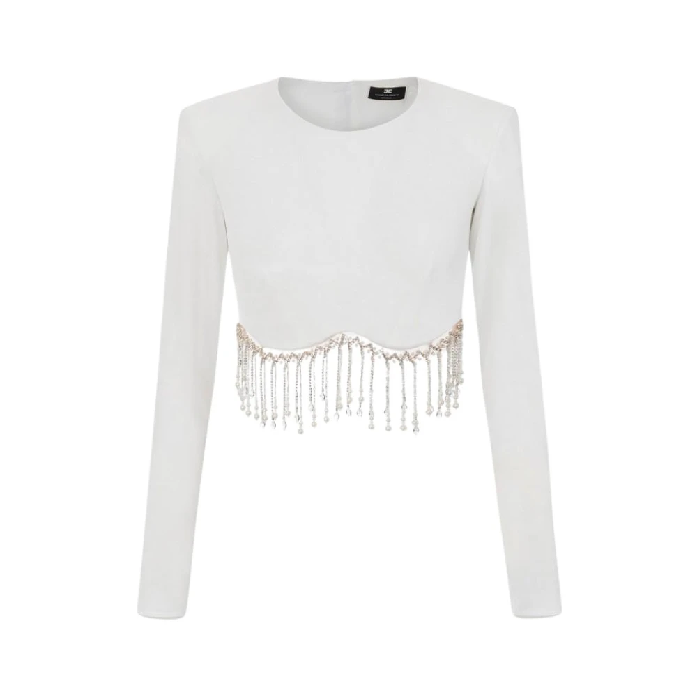 Elisabetta Franchi Stijlvolle Sweatshirts en Hoodies Collectie White Dames