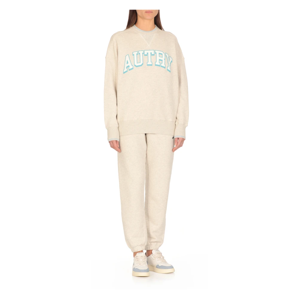 Autry Cotton Crew Neck Sweatshirt Gray Dames