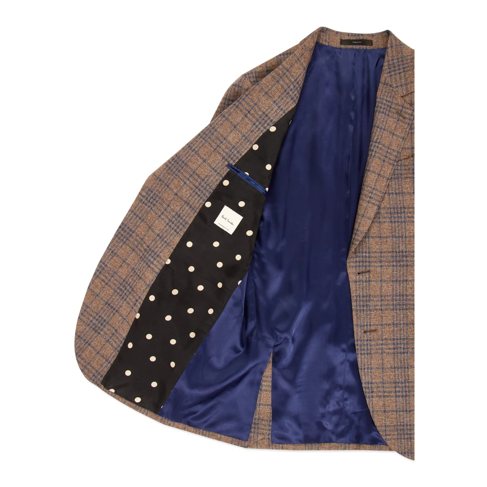 PS By Paul Smith Bruin Geruite Blazer Jas Brown Heren
