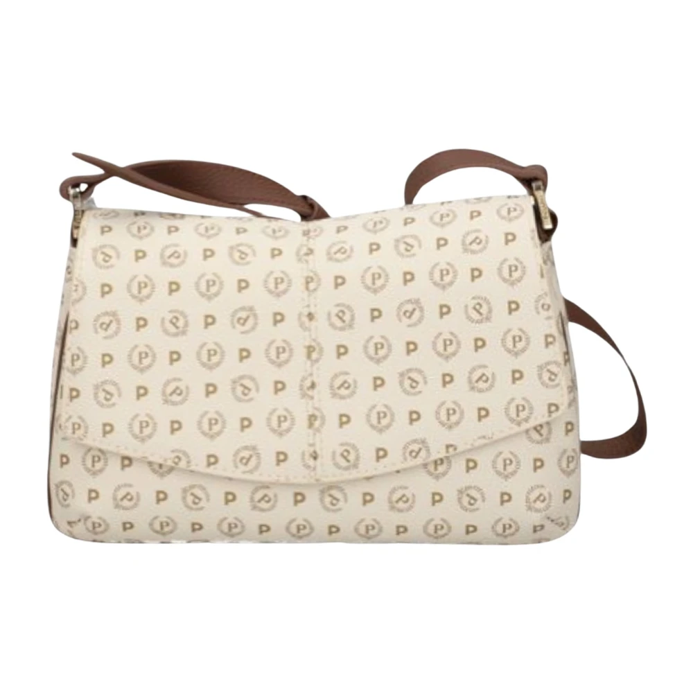Pollini Vrouw Beige Tassen Dames, One Size, Heritage Logo Crossbody Bag