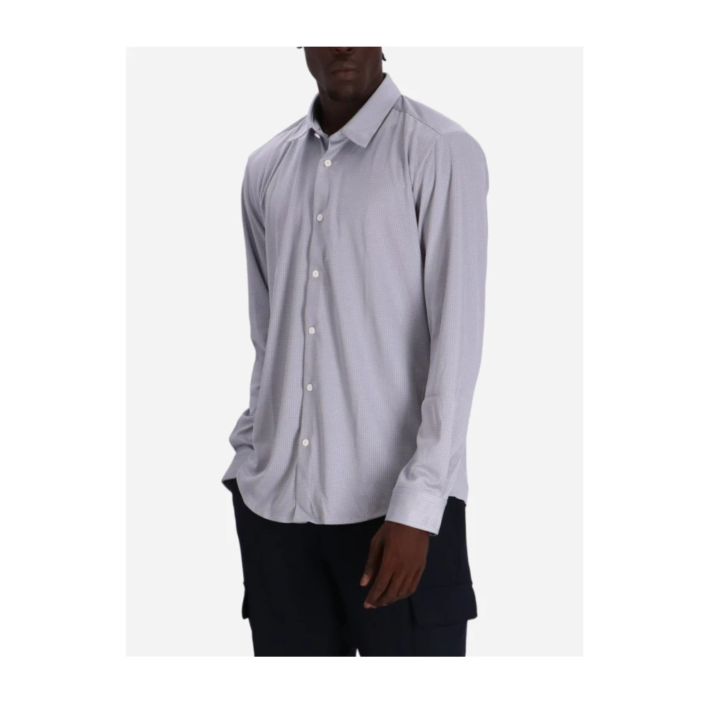 Hugo Boss Blauw Micro-Patroon Overhemd Slim Fit Blue Heren
