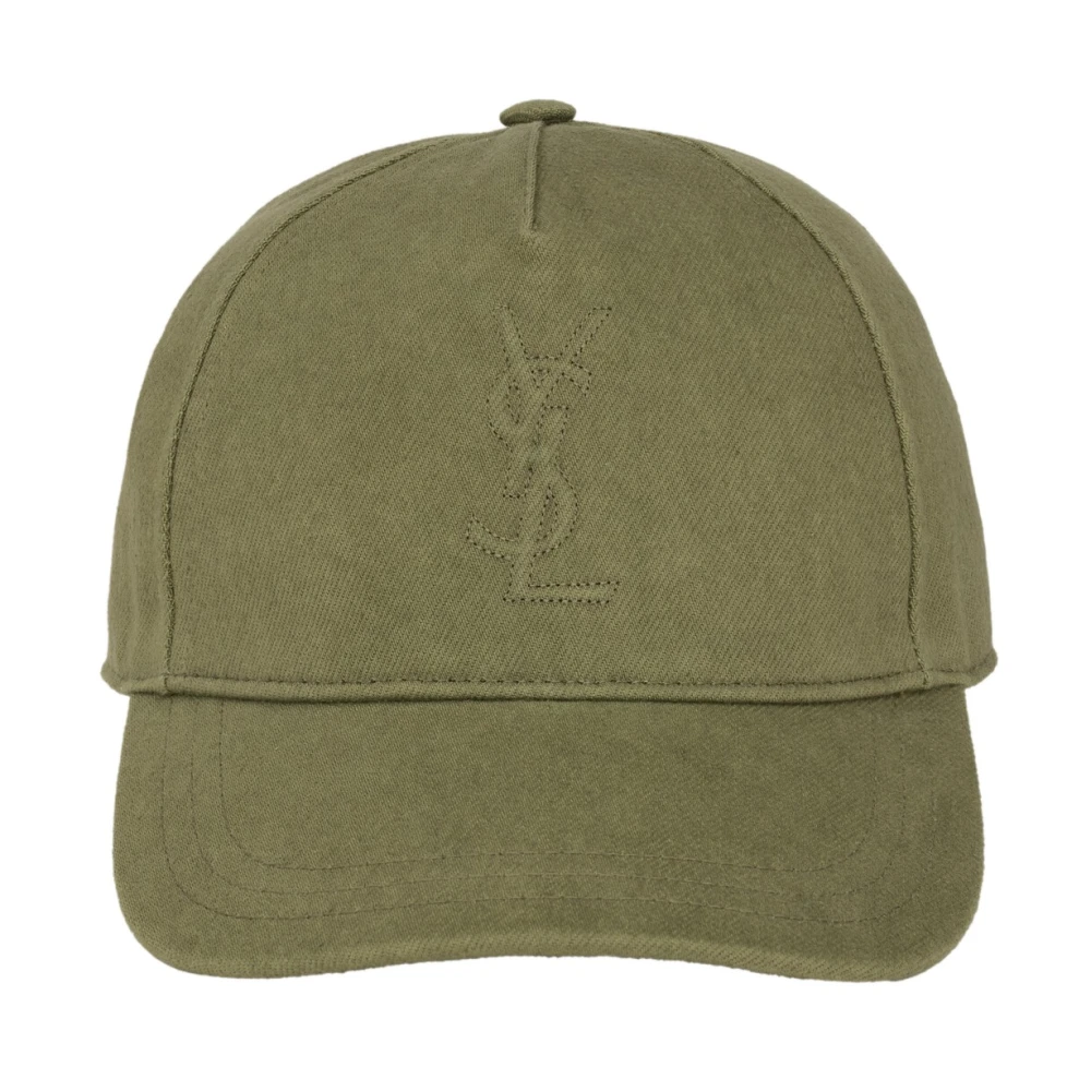 Saint Laurent Men's Green Hats & Caps, 59 Cm, Cassandre Cap