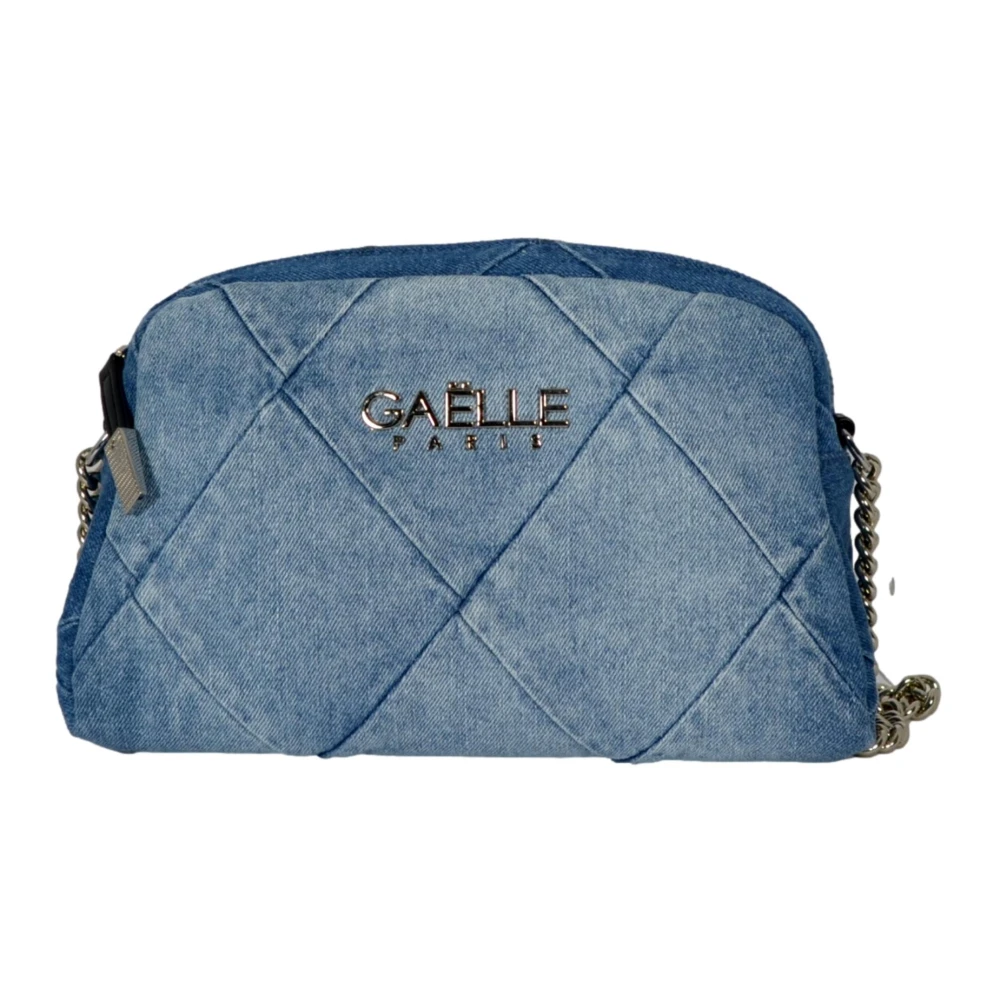 Gaëlle Paris Denim Camera Tas met Metalen Logo Blue Dames