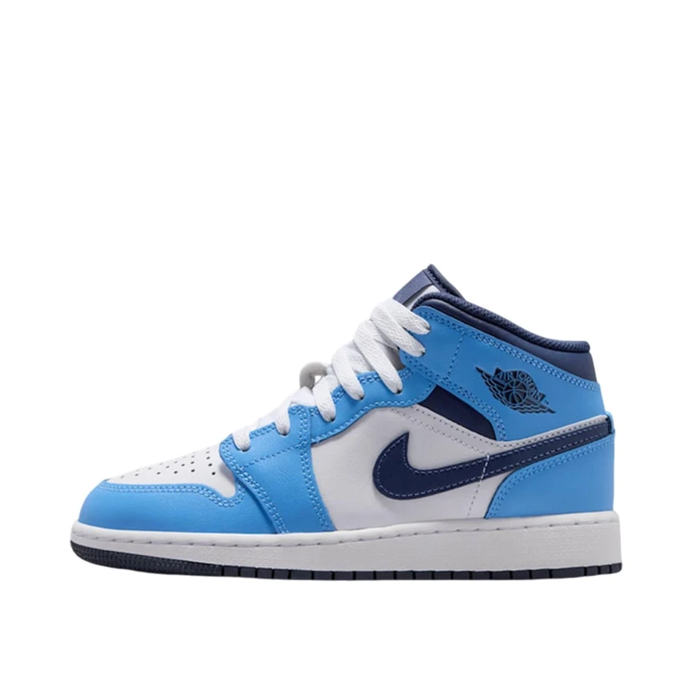 Jordan Air 1 Mid Junior - Kids Trainers - Size 5 - Blue - Image 2
