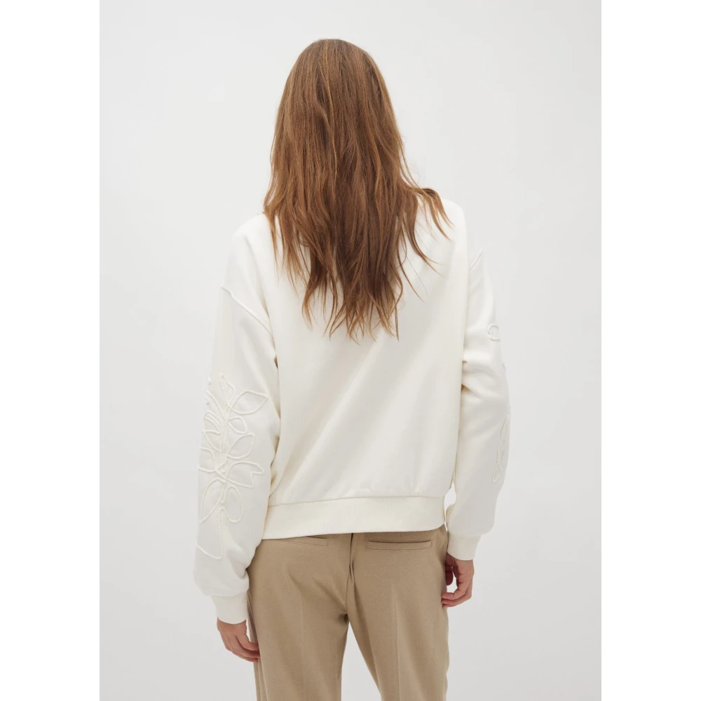 MbyM Romantische Bloemen Geborduurde Off-White Sweater White Dames