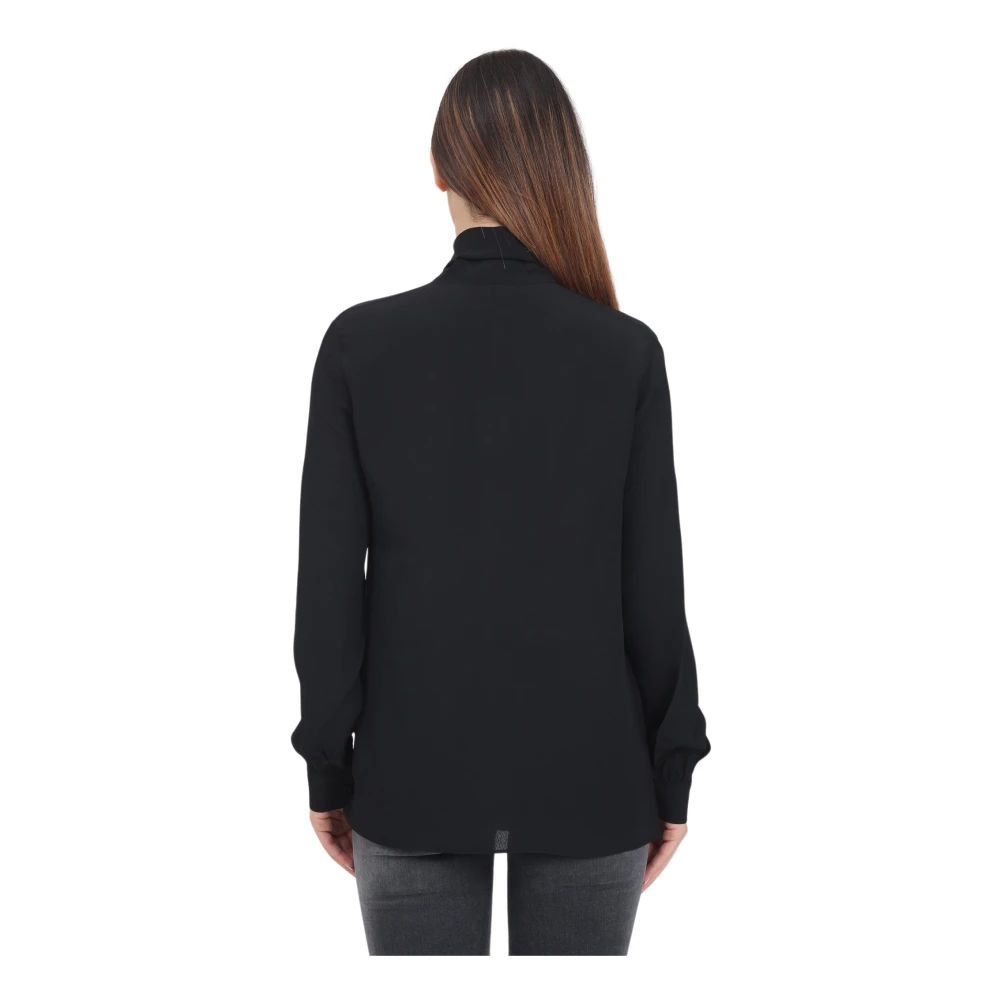 Armani Exchange Zwarte damesblouse met borduurwerk Black Dames