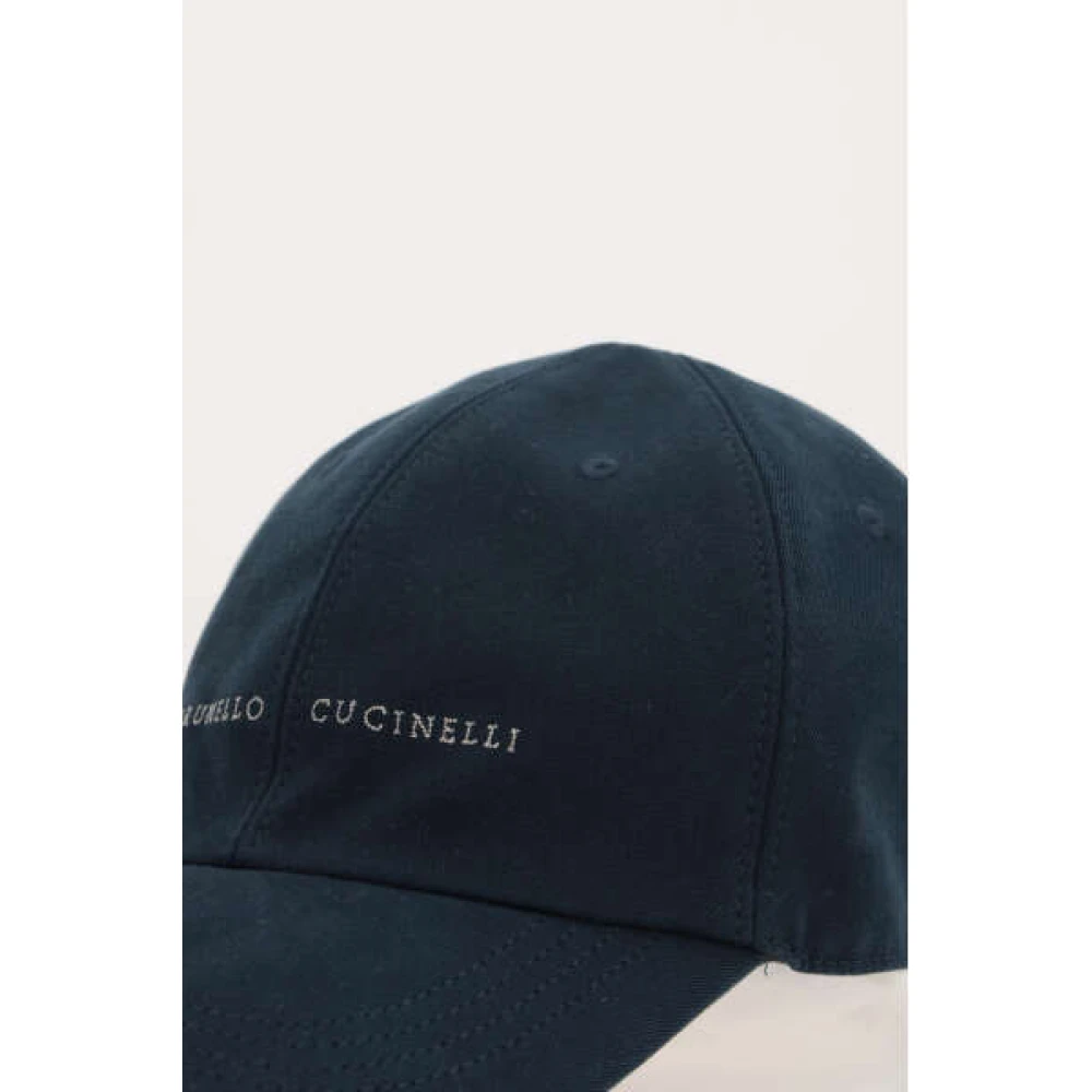 BRUNELLO CUCINELLI Marineblauwe Katoenen Baseballpet Blue Heren