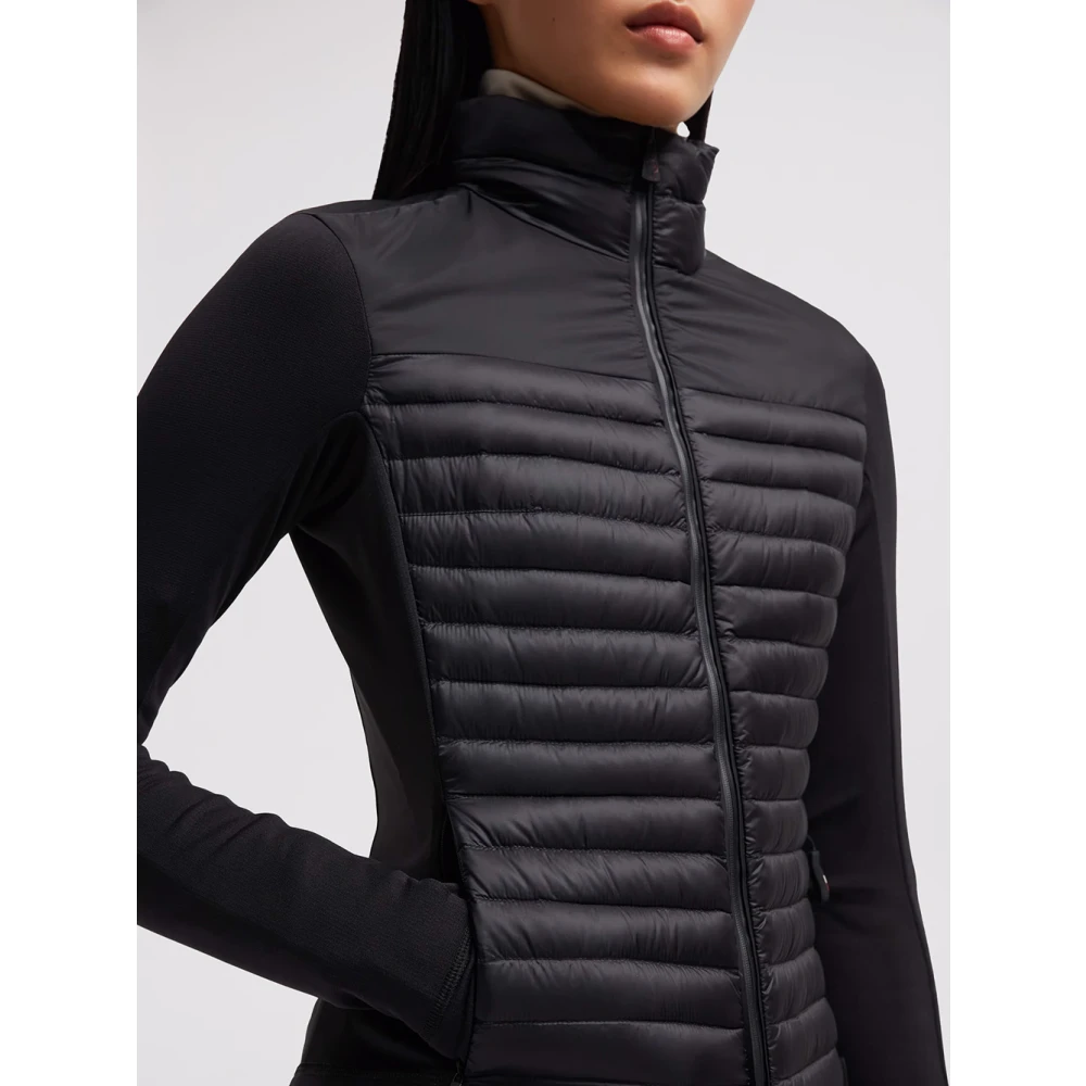Moncler Zwarte Sweater Activewear Waterafstotend Rits Black Dames