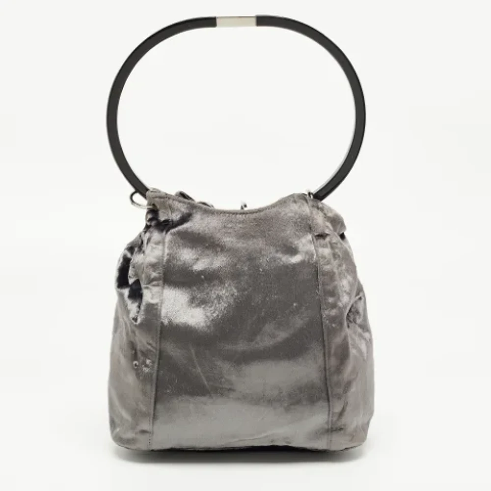 Gucci Vintage Pre-owned Velvet gucci-bags Gray Dames
