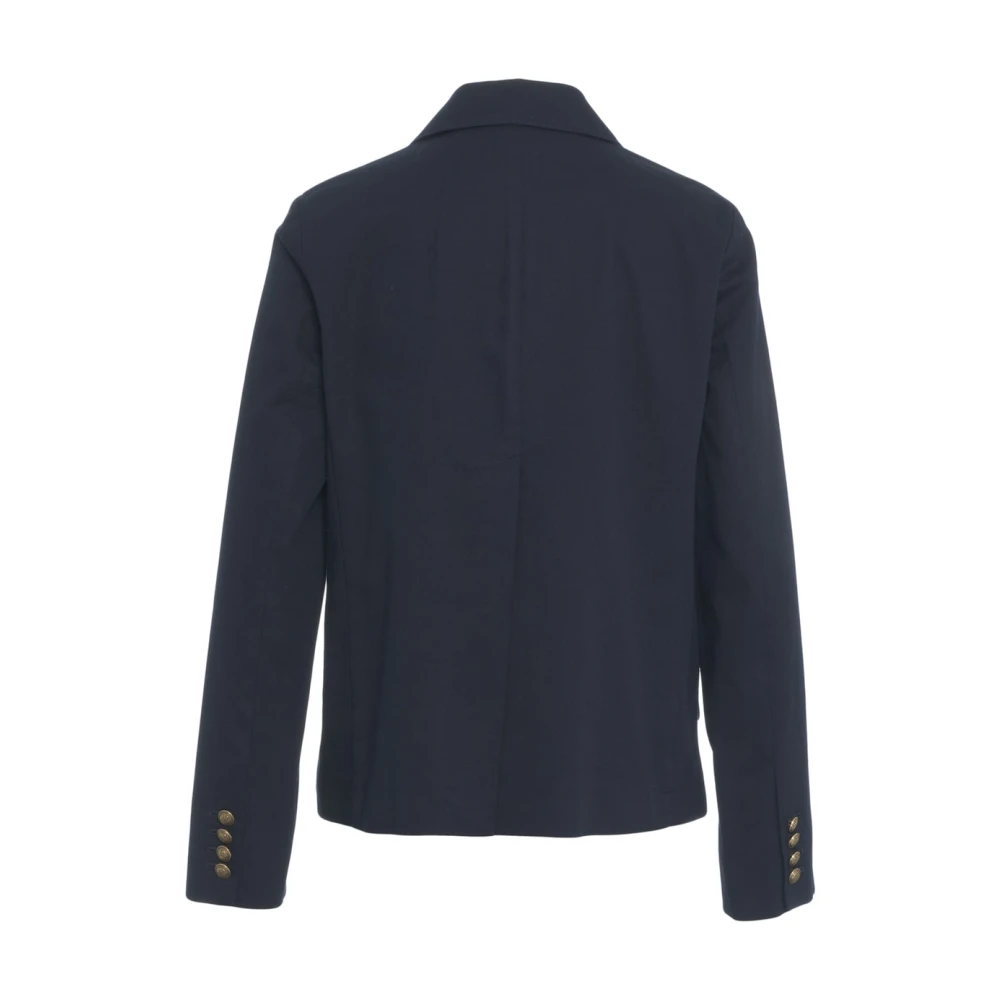 Jucca Blauwe Denim Double-Breasted Blazer Blue Dames