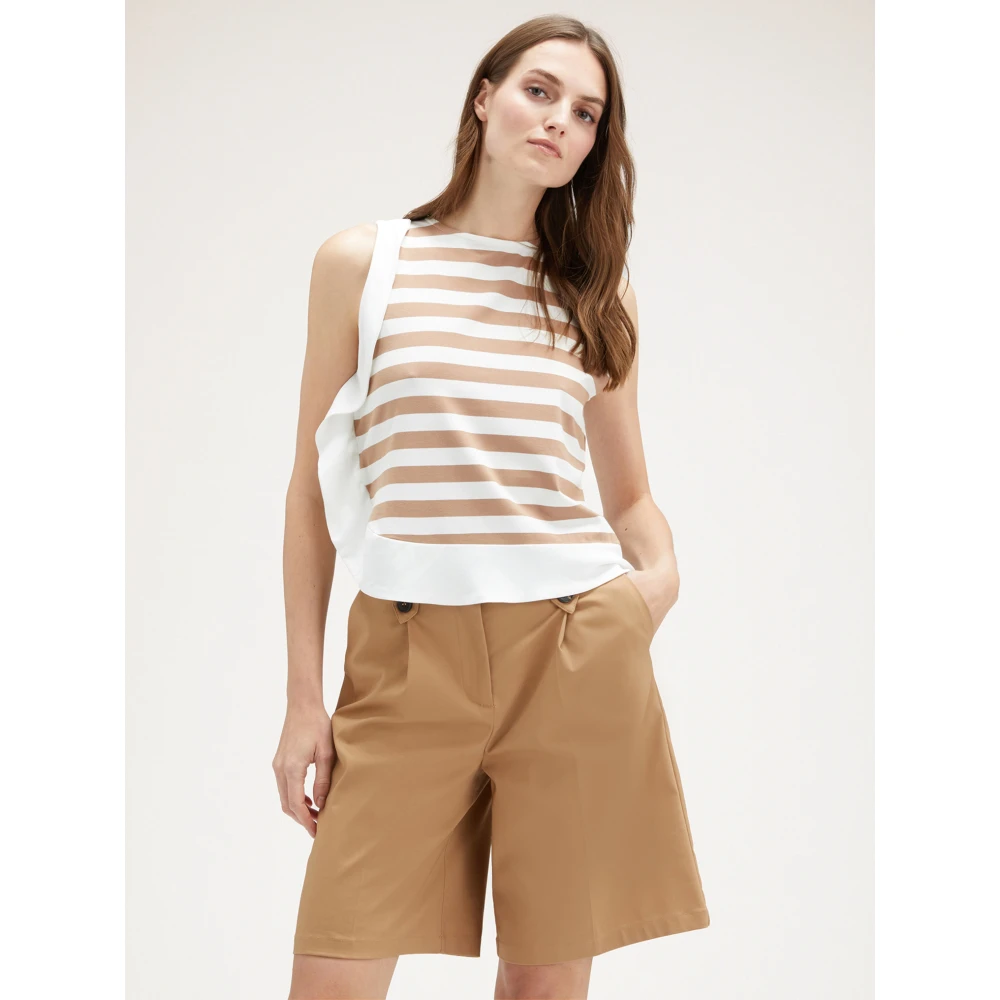 Motivi Gestreept Top met Ruches Multicolor Dames