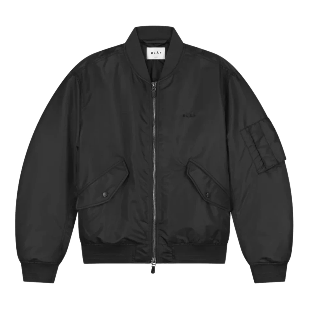 Olaf Hussein Men's Black Dark Grey Bomber Jacket - Bomber Jackets - S - Jackets