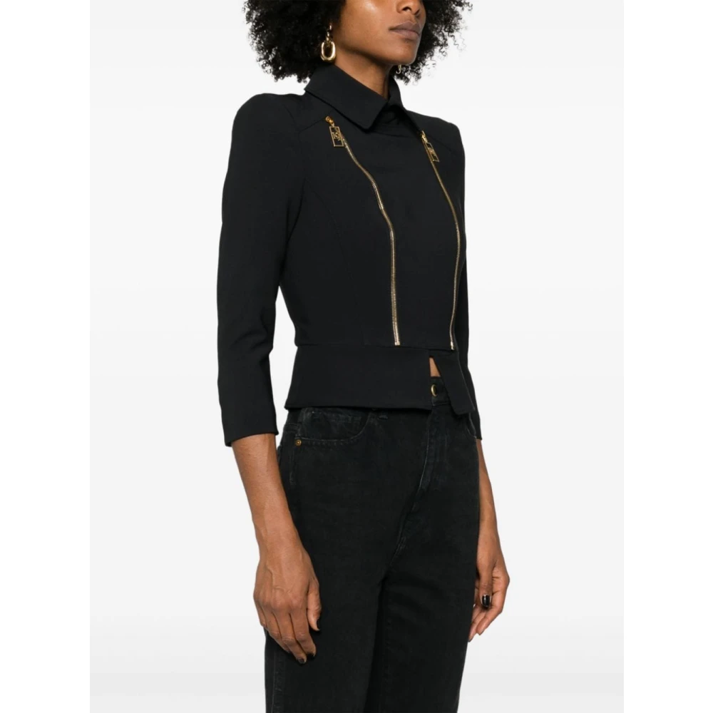 Elisabetta Franchi Nero Outerwear Aw24 Dameskleding Black Dames