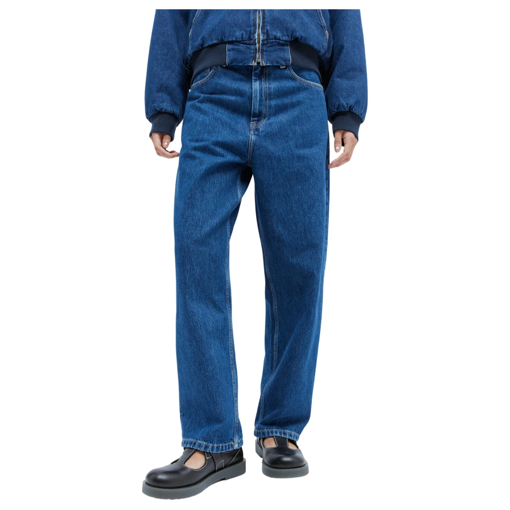 Carhartt WIP Jeans met logo patch Blue Dames