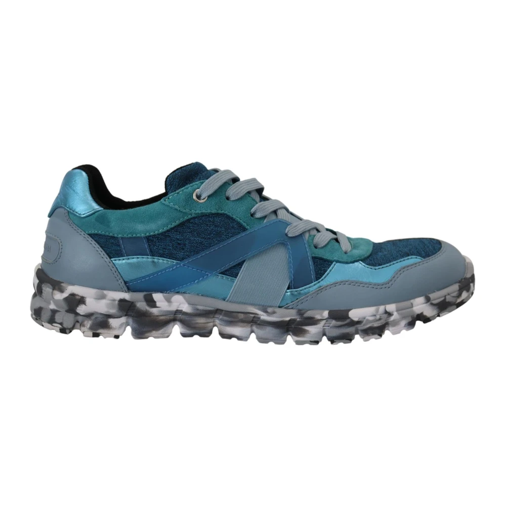 Dolce & Gabbana Men's Blue Sneakers, 7 Uk, Low Top Trainers With Logo Details