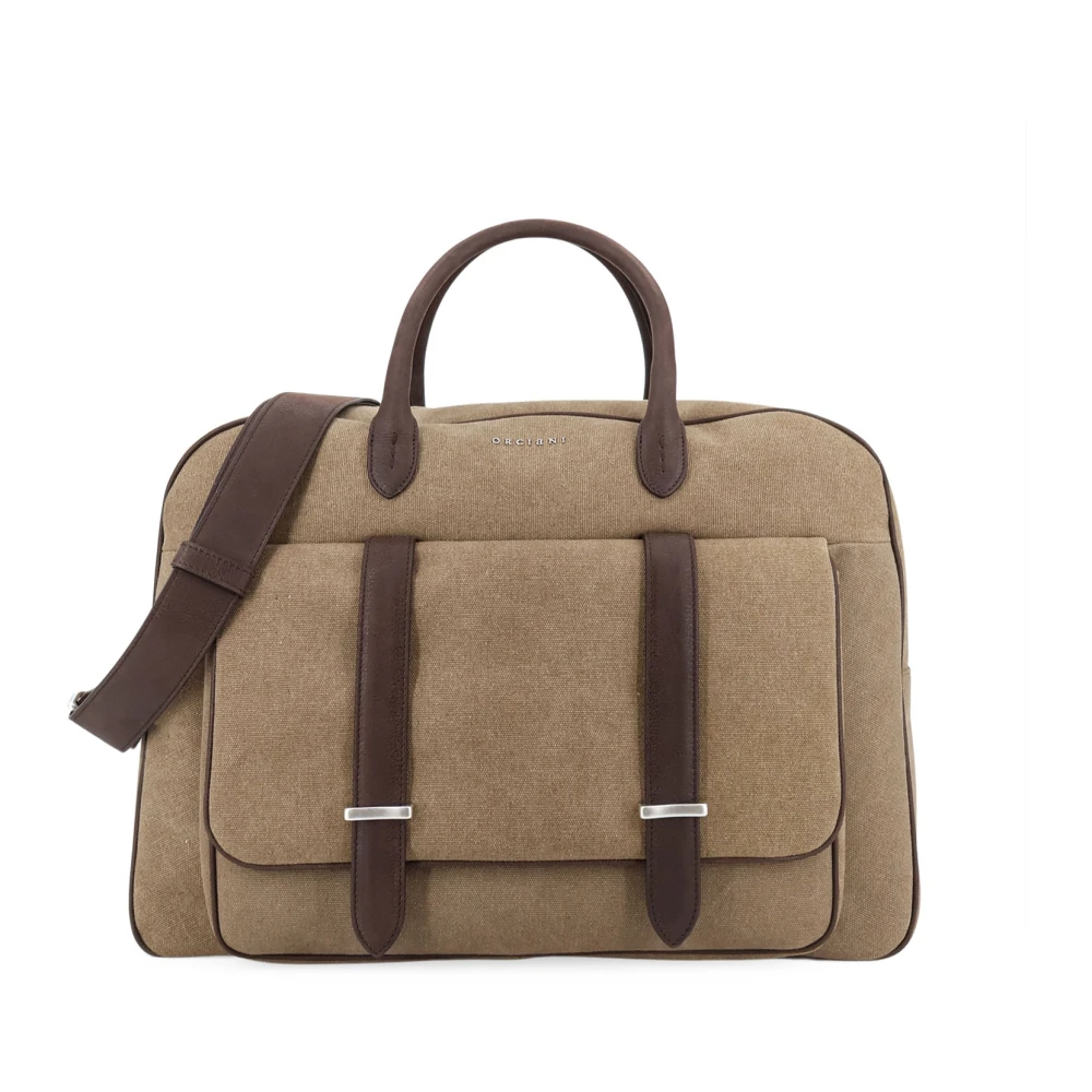 Orciani Mannelijk Bruin Tassen Heren, One Size, Katoen, Weekendtas