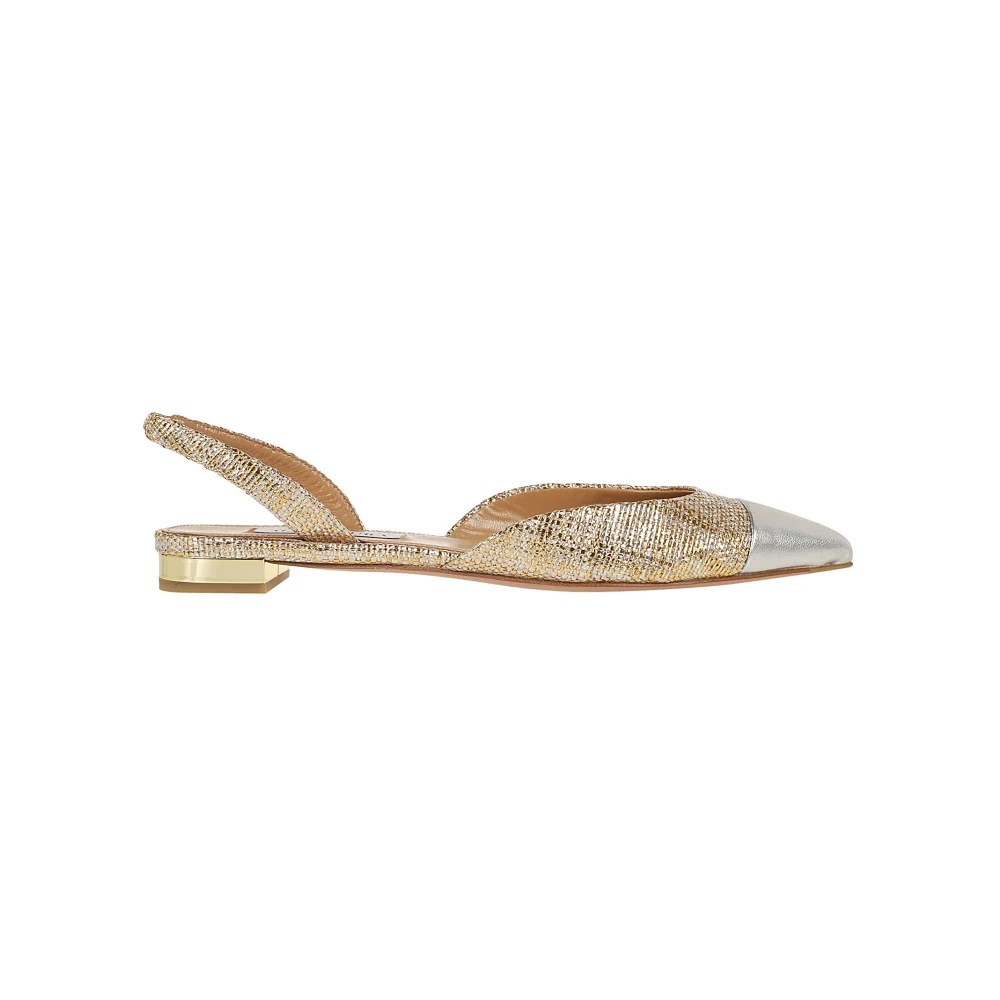 Aquazzura Metallic Ballerina's voor Vrouwen Yellow Dames