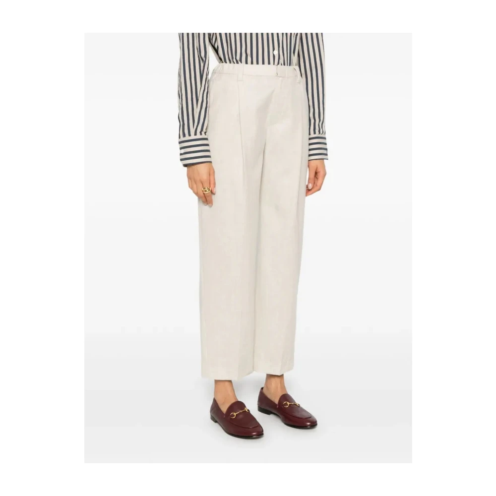 BRUNELLO CUCINELLI Beige Broek Aw24 Damesmode Beige Dames