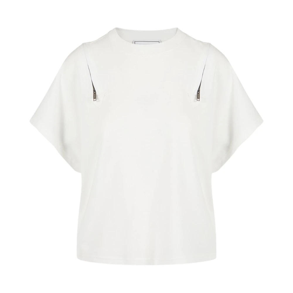 Iceberg Moderne T-shirt met ritsen Beige Dames