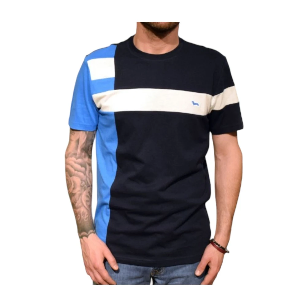 Harmont & Blaine T-shirt met Korte Mouwen en Contrastbanden Blue Heren
