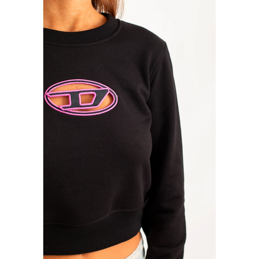 Diesel Oval D Cropped Sweatshirt Black Dames