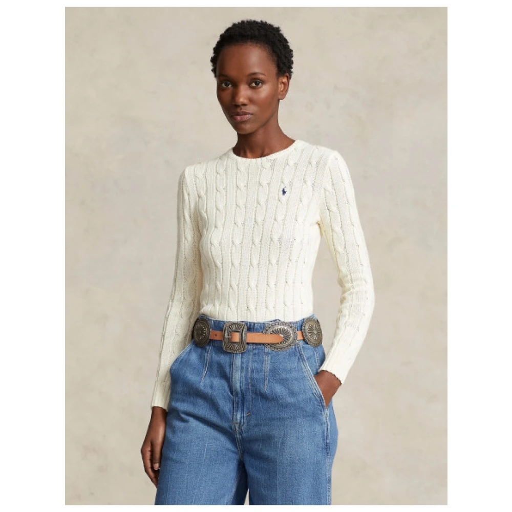 Polo Ralph Lauren Pima Katoen Ronde Hals Trui White Dames