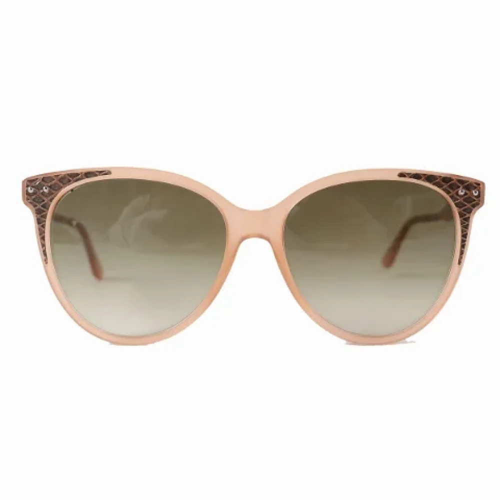 Bottega Veneta Vintage Pre-owned Leather sunglasses Pink Dames