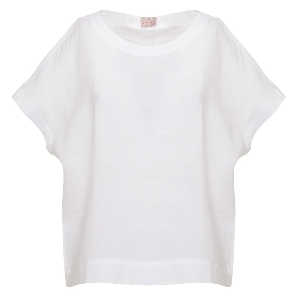 Marella Kvinno Vit Toppar Dam, S, Linne, Linea Emme Linneblus