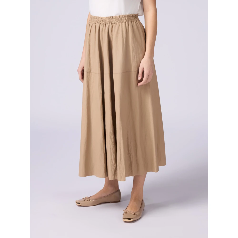 Oltre Midi rok met plooien Beige Dames