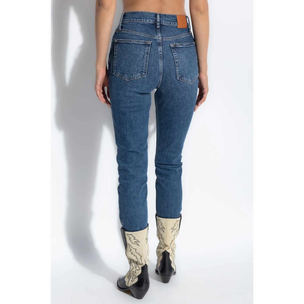 Anine Bing Logo Jeans Blue Dames