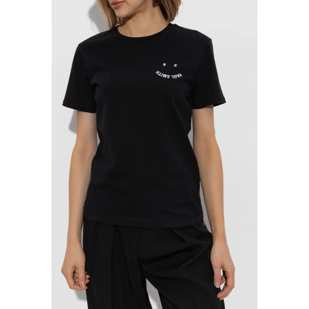PS By Paul Smith T-shirt met geborduurd logo Black Dames