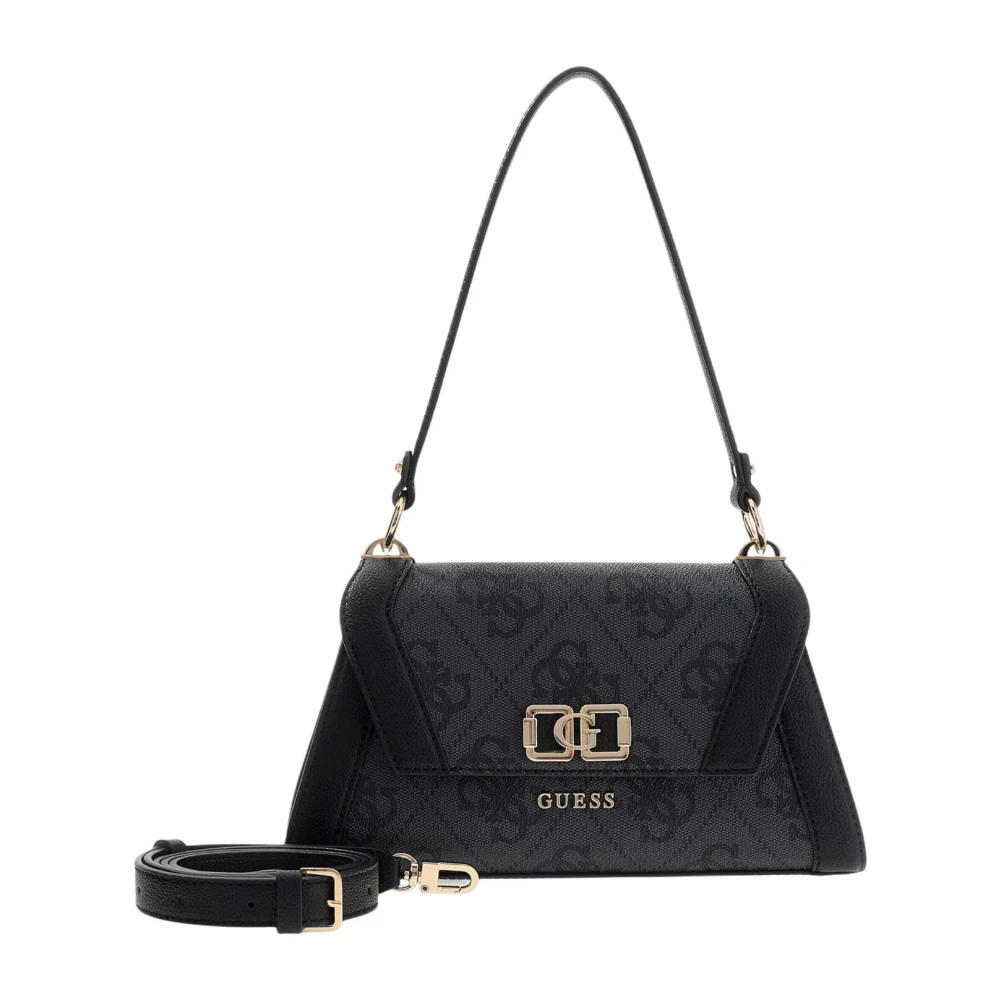 Guess Women's Gray Shoulder Bags, One Size, Karnilla Logo Flap Shoulder Bag
