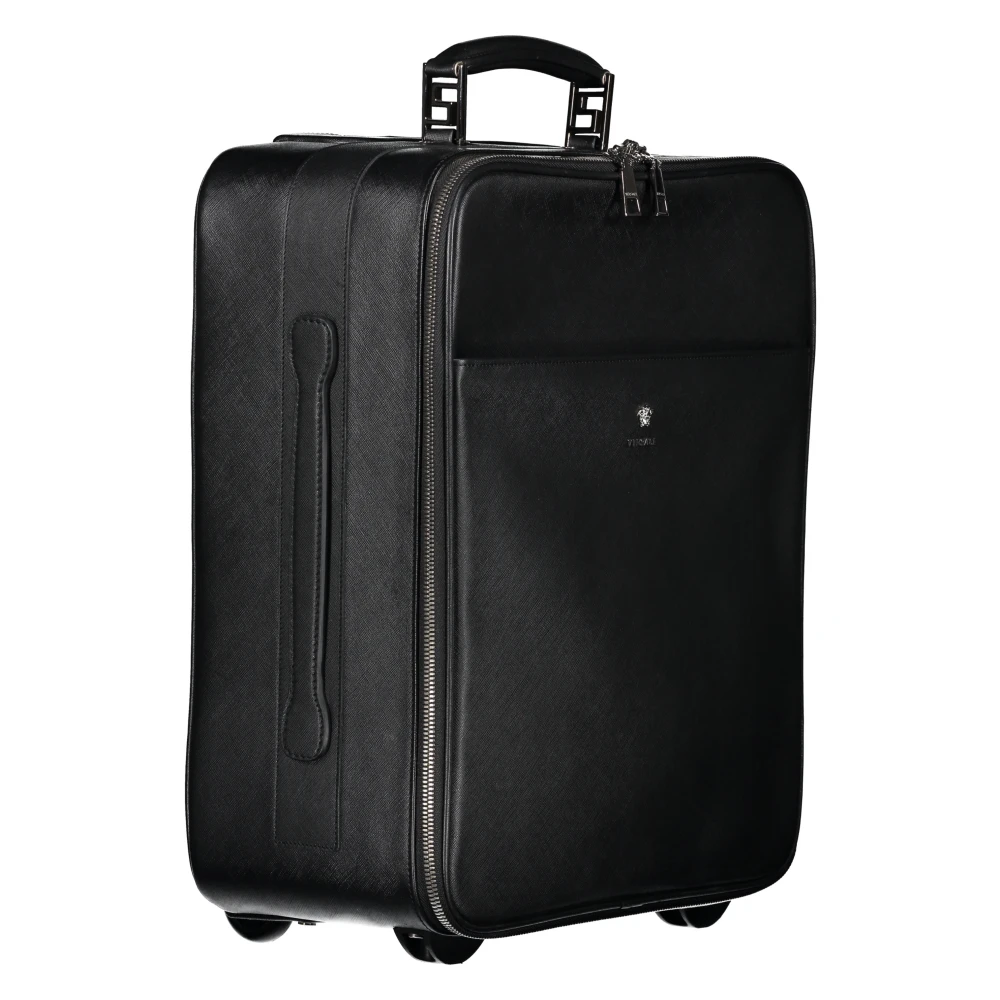 Versace Luxe Kalfsleren Trolley Tas Black Heren