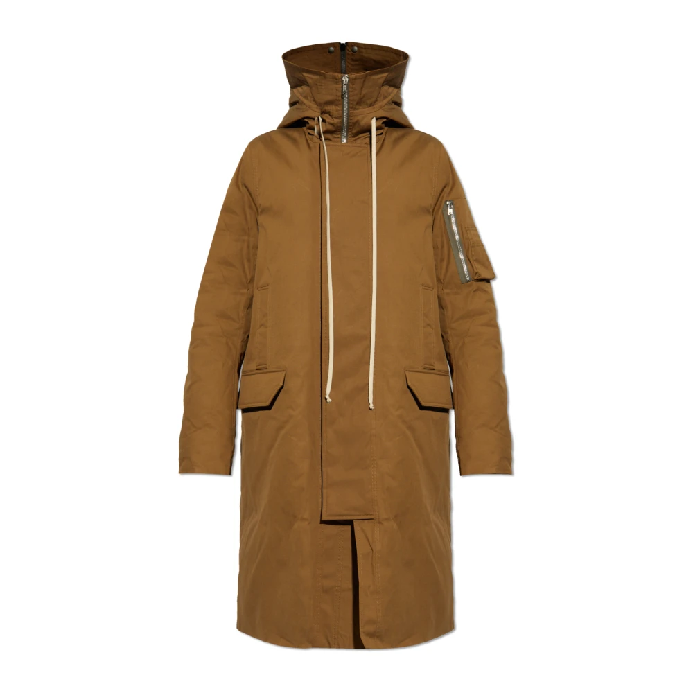 Rick Owens Stijlvolle Parka Jas voor Mannen Beige Heren