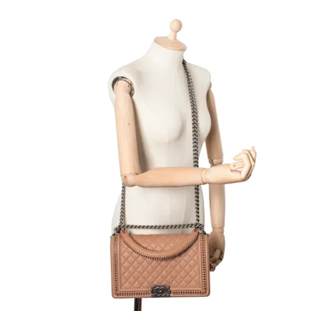 Chanel Vintage Pre-owned Leather handbags Beige Dames