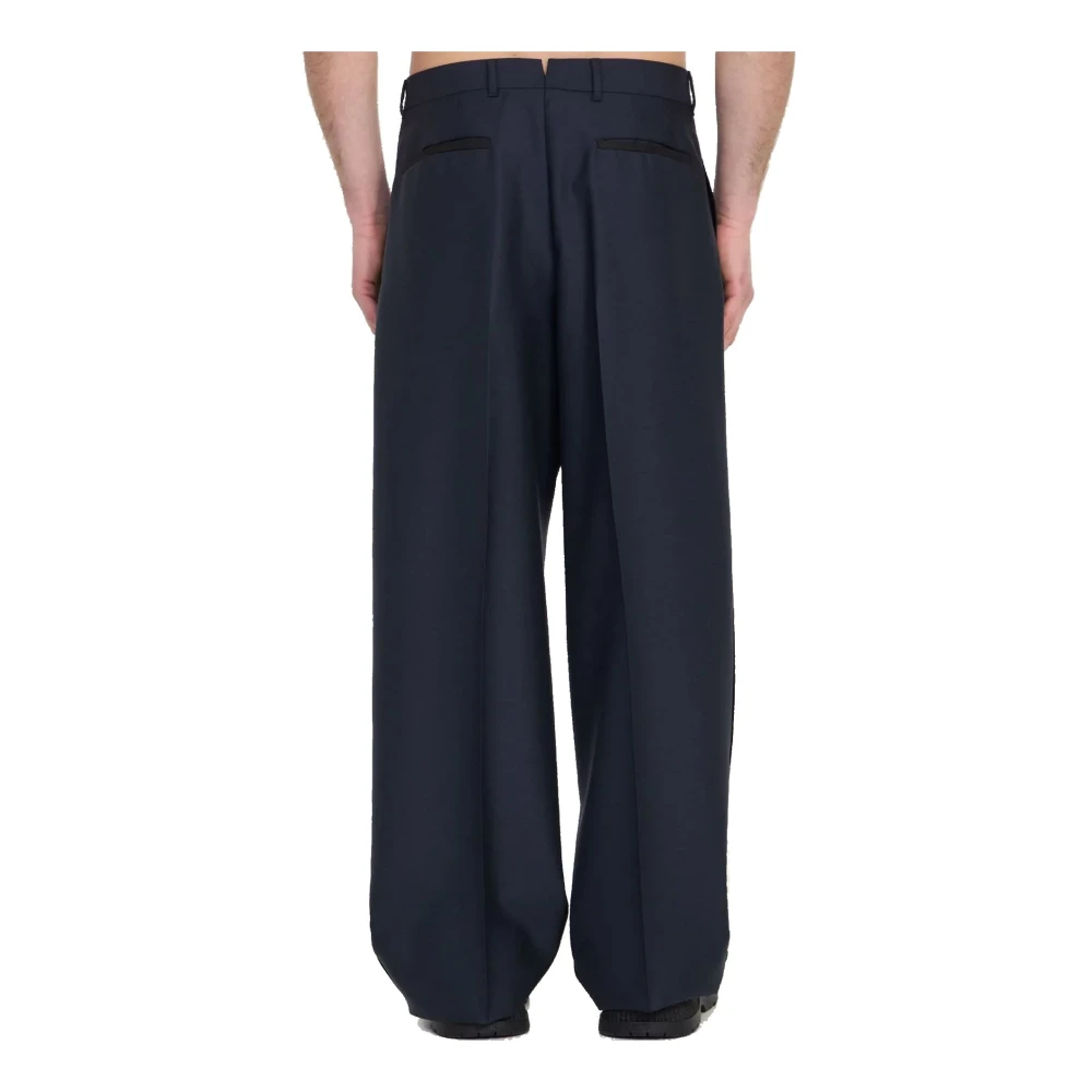 Dior Klassieke Blauwe Wollen Broek Blue Heren