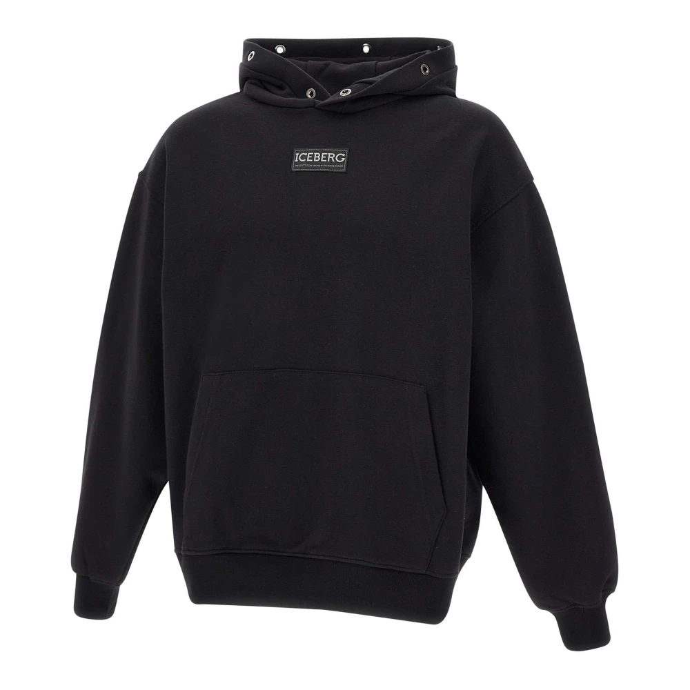 Iceberg Zwarte Katoenen Hoodie Black Heren