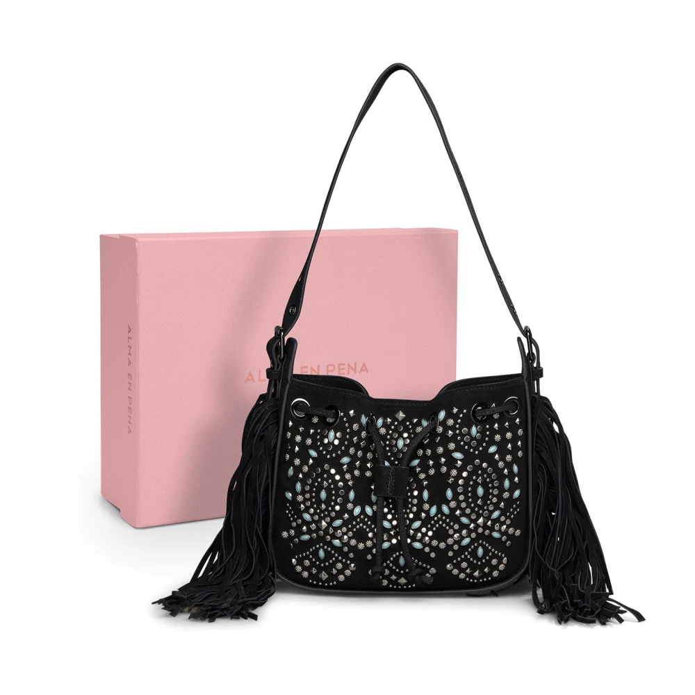 Alma en Pena Schoudertas studs Black Dames