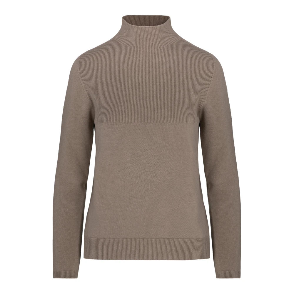 Bomboogie Women's Beige Seamless Jumper With Turtleneck - Turtlenecks - M - Knitwear