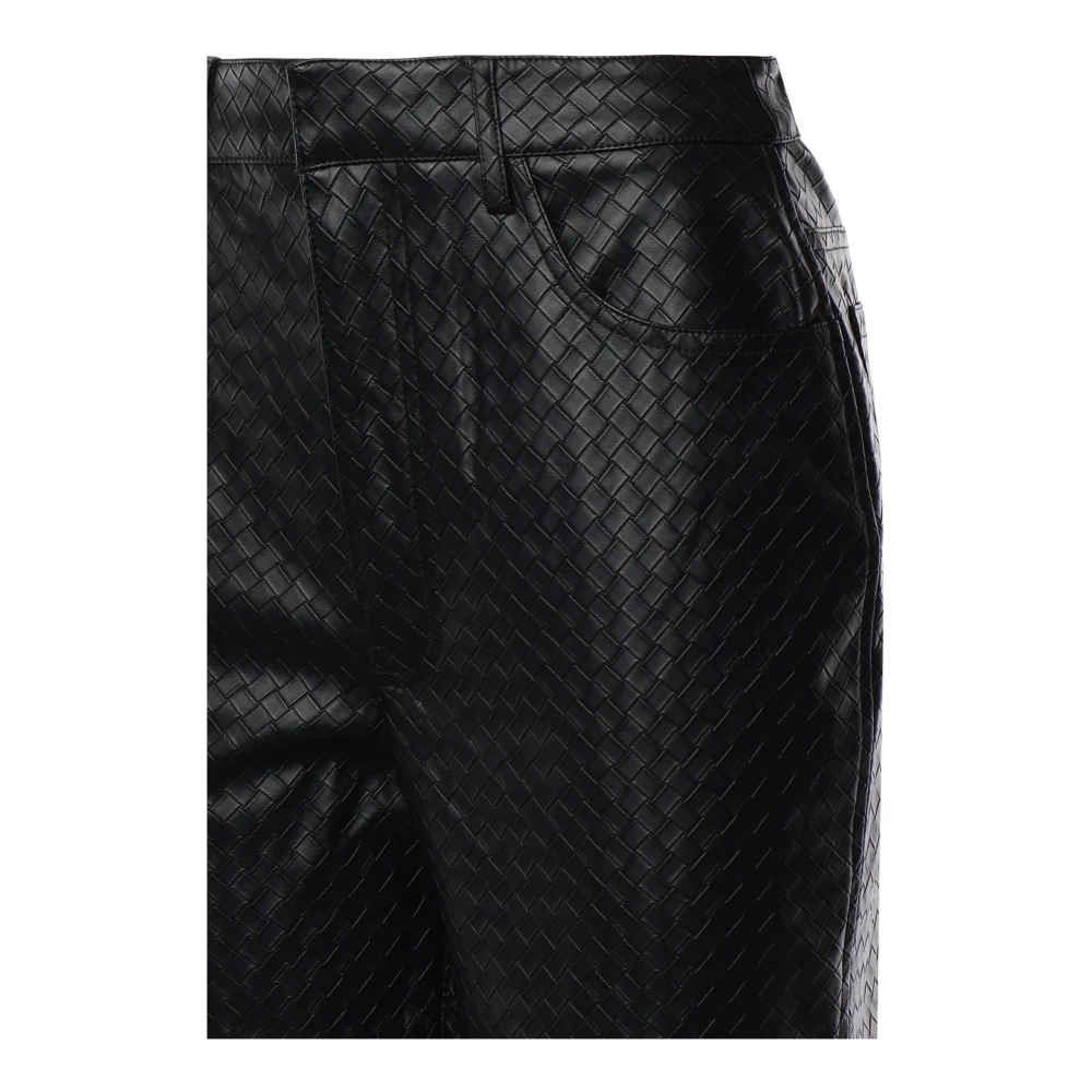 Rotate Birger Christensen Zwarte Straight-Cut Geweven Broek Black Dames