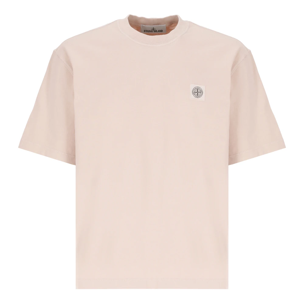 Stone Island Roze Katoenen T-shirt met Logopatch Pink Heren