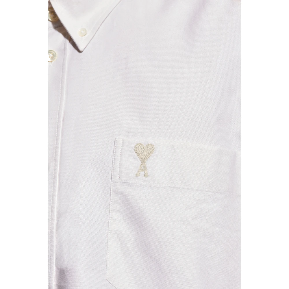 Ami Paris Shirt met logo Beige Heren